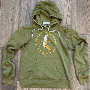 RARE VTG Harajuku Lovers This Sh*t is Bananas Olive Green Sweatshirt Hoodie